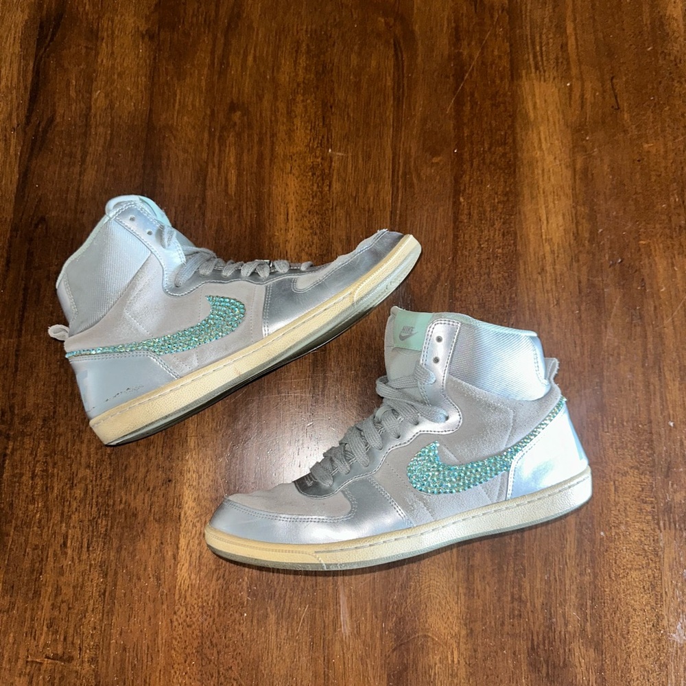 Nike Terminator Lite -Silver- Custom Designed w/ Swarovski crystals Sz 9.5